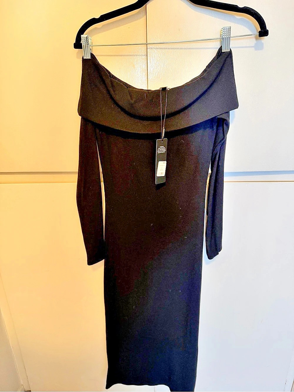 Fashion Nova Jenna Ribbed Midi Dress Black Maxi Dress Size Small